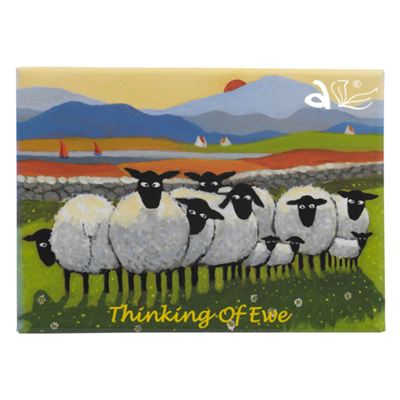 Thinking Of Ewe Sheep Magnet by Thomas Joseph